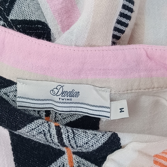 Anthropologe Devotion Twins Long Sleeve Dress Size M Women Boho Cotton Pockets - Picture 9 of 14